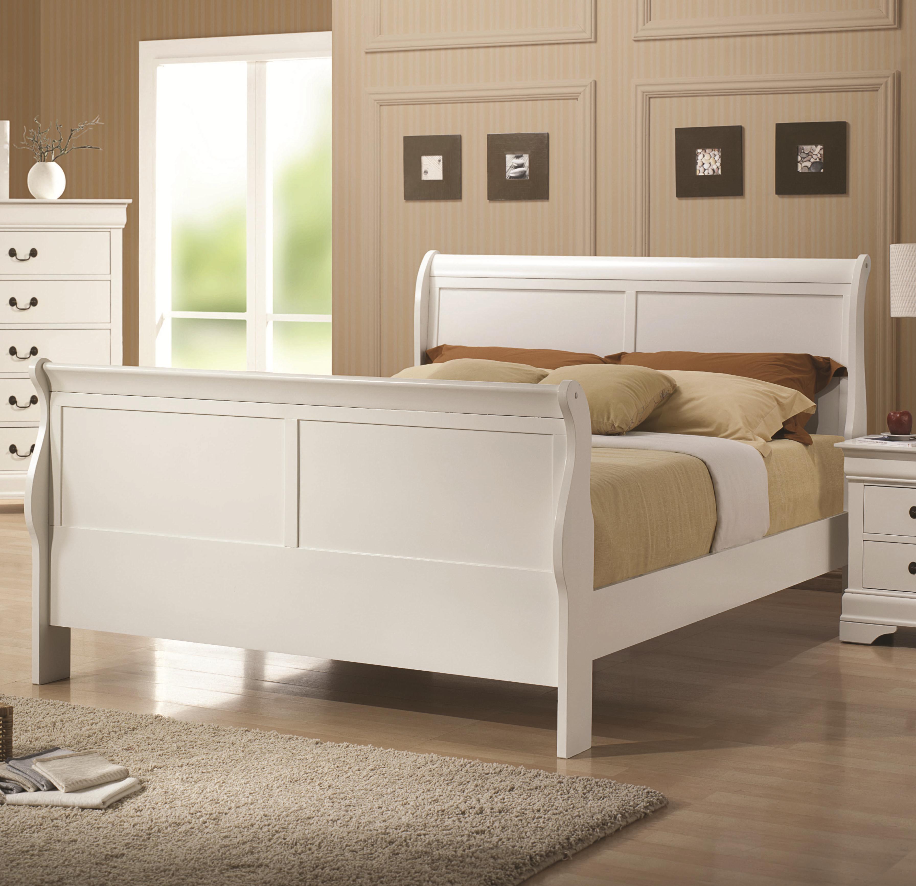 Coaster Louis Philippe 204 204691F White Finish Full Sleigh Style